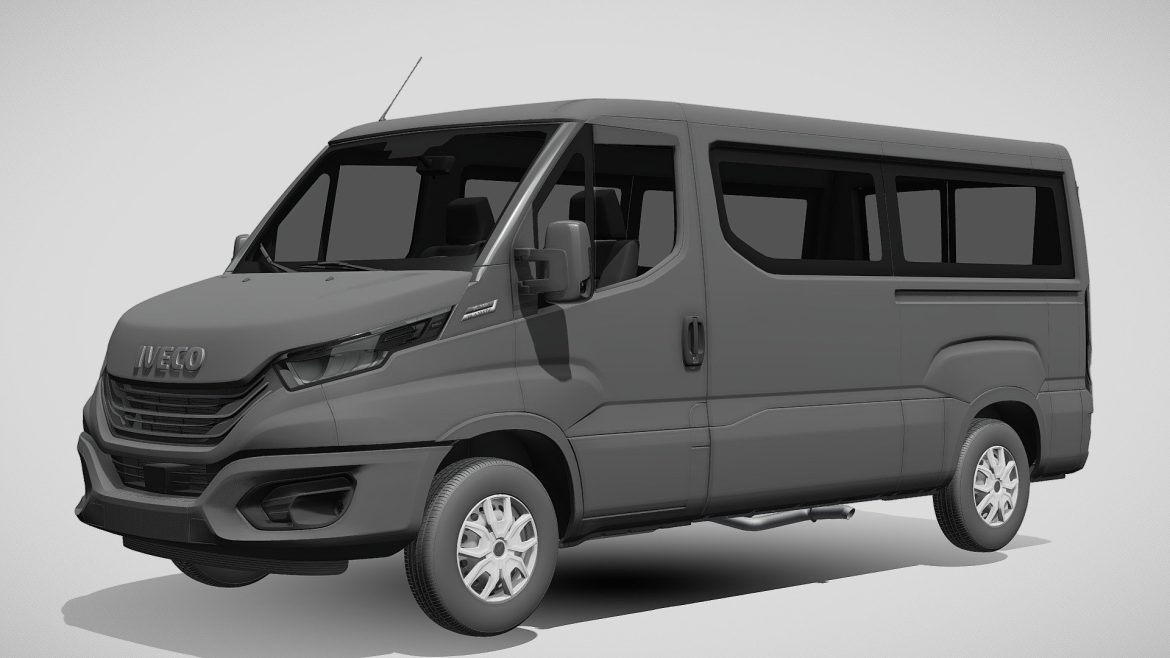 Iveco Daily Van 3d Model - High-quality 3D model of a 2022 Iveco Daily Window Van L2H1, rendered with detailed exterior and interior