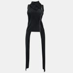 Baggy Mock Neck Black Tunic Dress