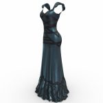 Cap Shoulder Female Evening Dress