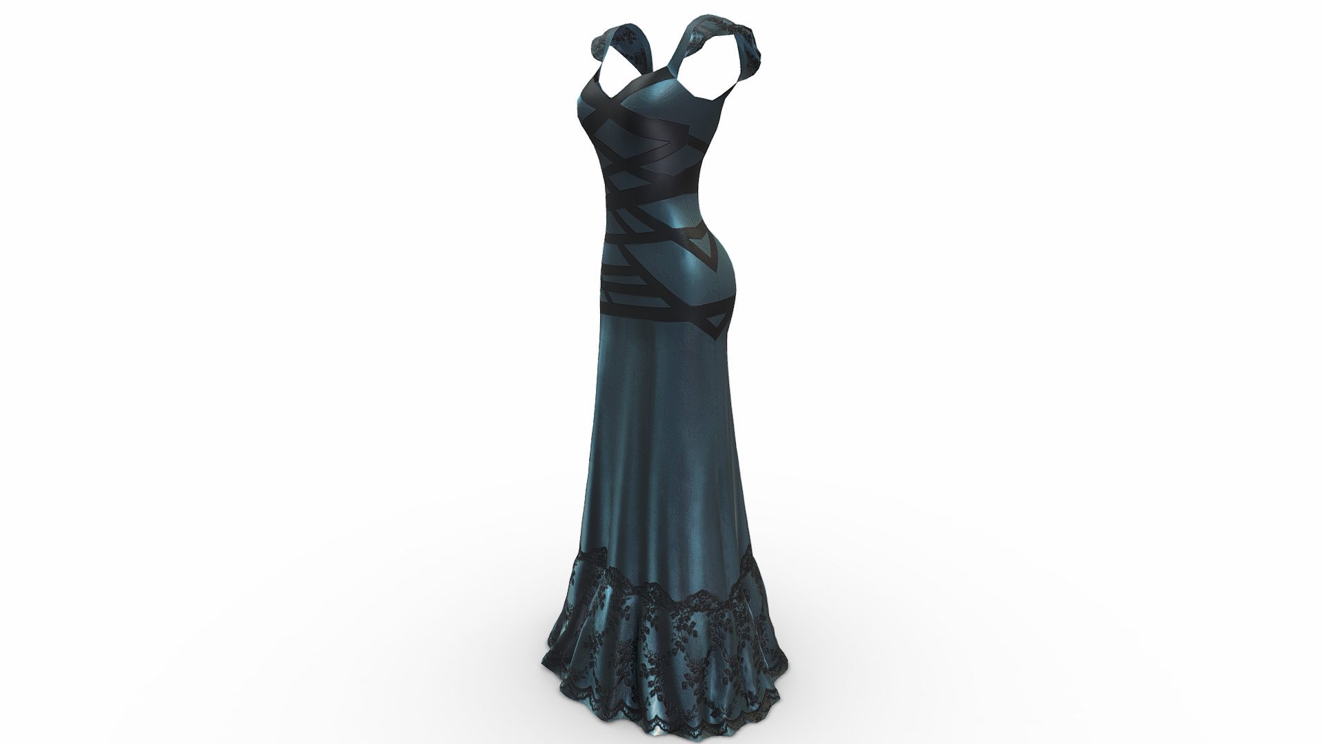 Cap Shoulder Female Evening Dress