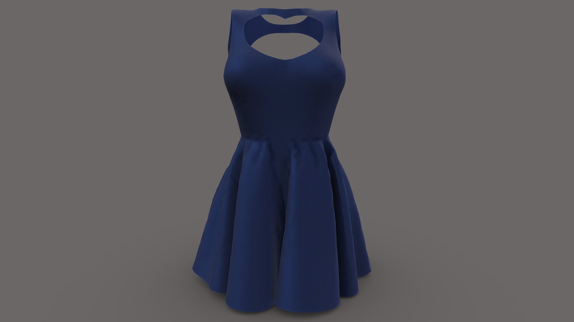 Chest Heart Cutout Backless Mini Dress