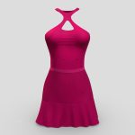Cross Chest Mini Ruffle Skirt Dress