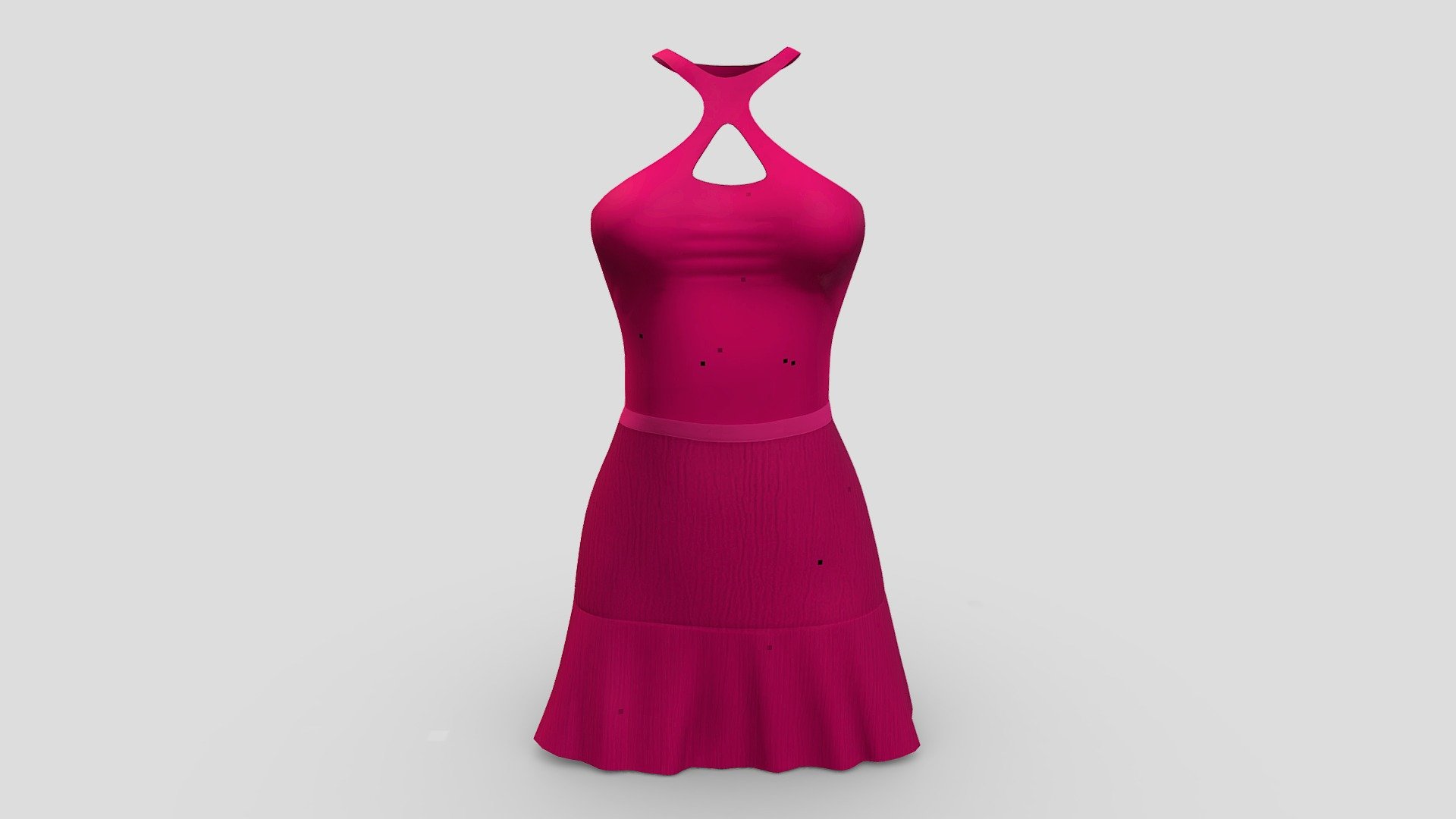 Cross Chest Mini Ruffle Skirt Dress