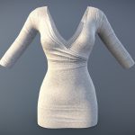 Deep V Neck Mini Female Dress