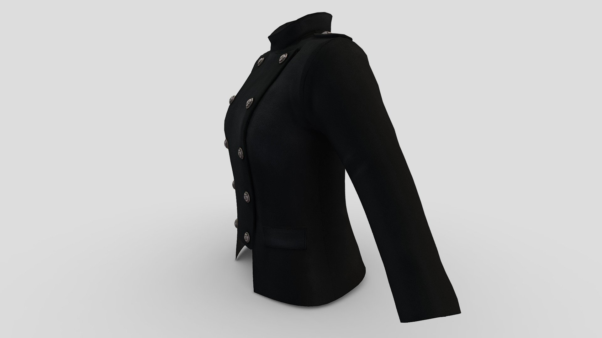 Double Breasted Standing Collar Female Blazer