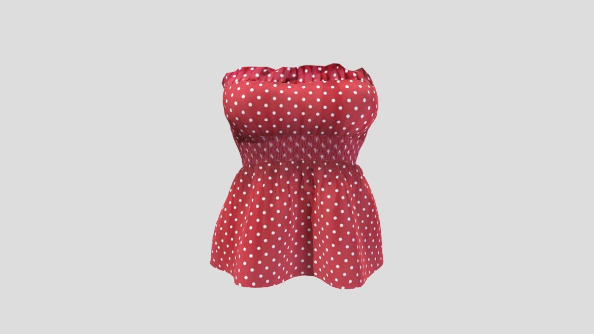 female boobtube top 3d model