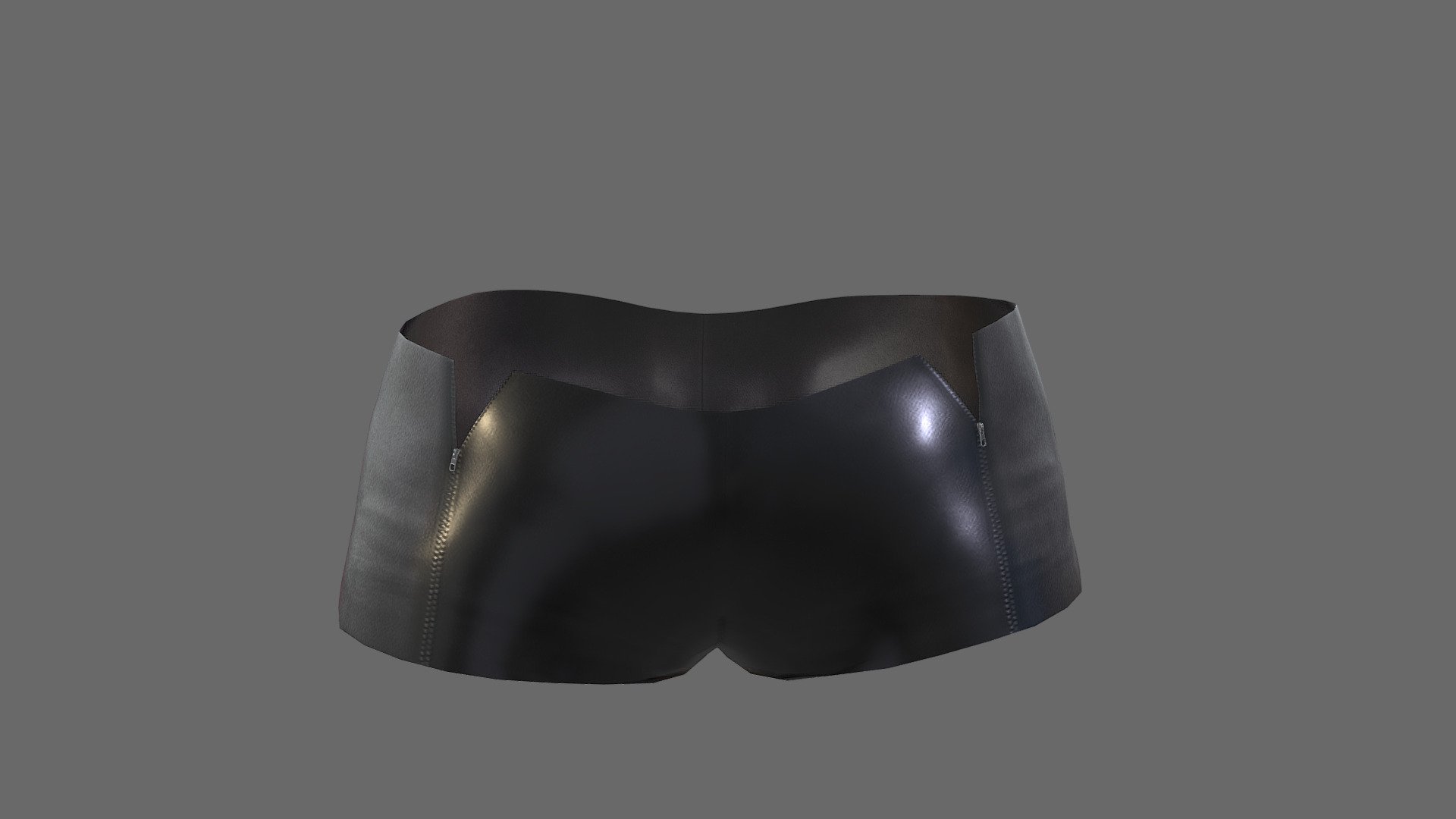 Female Front Zips Biker Leather Shorts