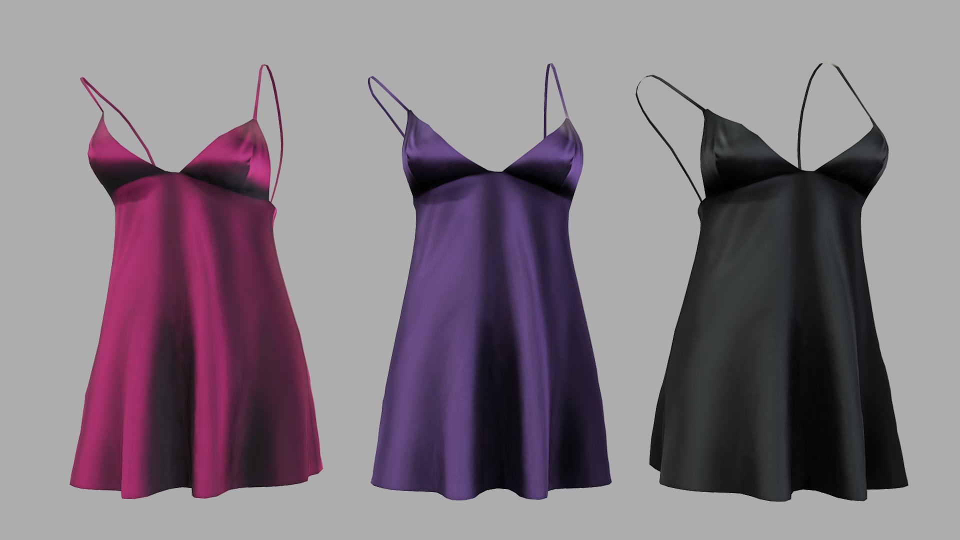 Female Off Shoulder Straps Chemise Lingerie