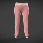 female peach tracksuit bottom 3d model