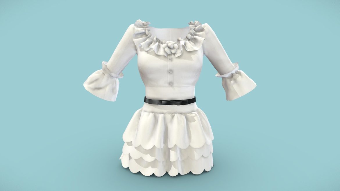 female pretty girly dress 3d model