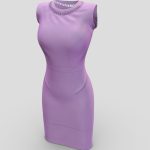 Female Scallop Neck Pencil Skirt Sleevless Dress