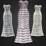Female Strapless Long Sequin Dress