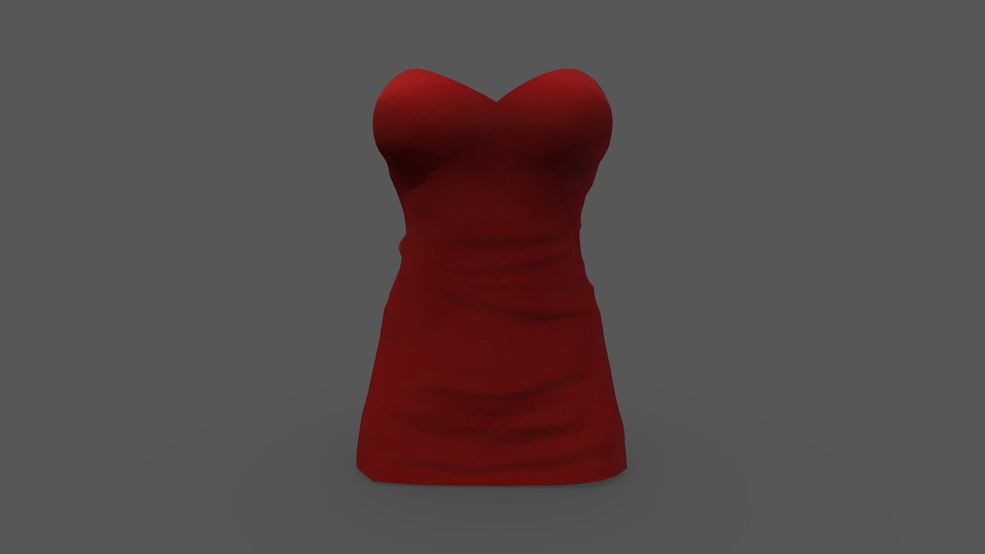 Female Strapless Mini Red Dress