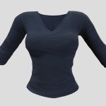 female v neck sweater 3d model