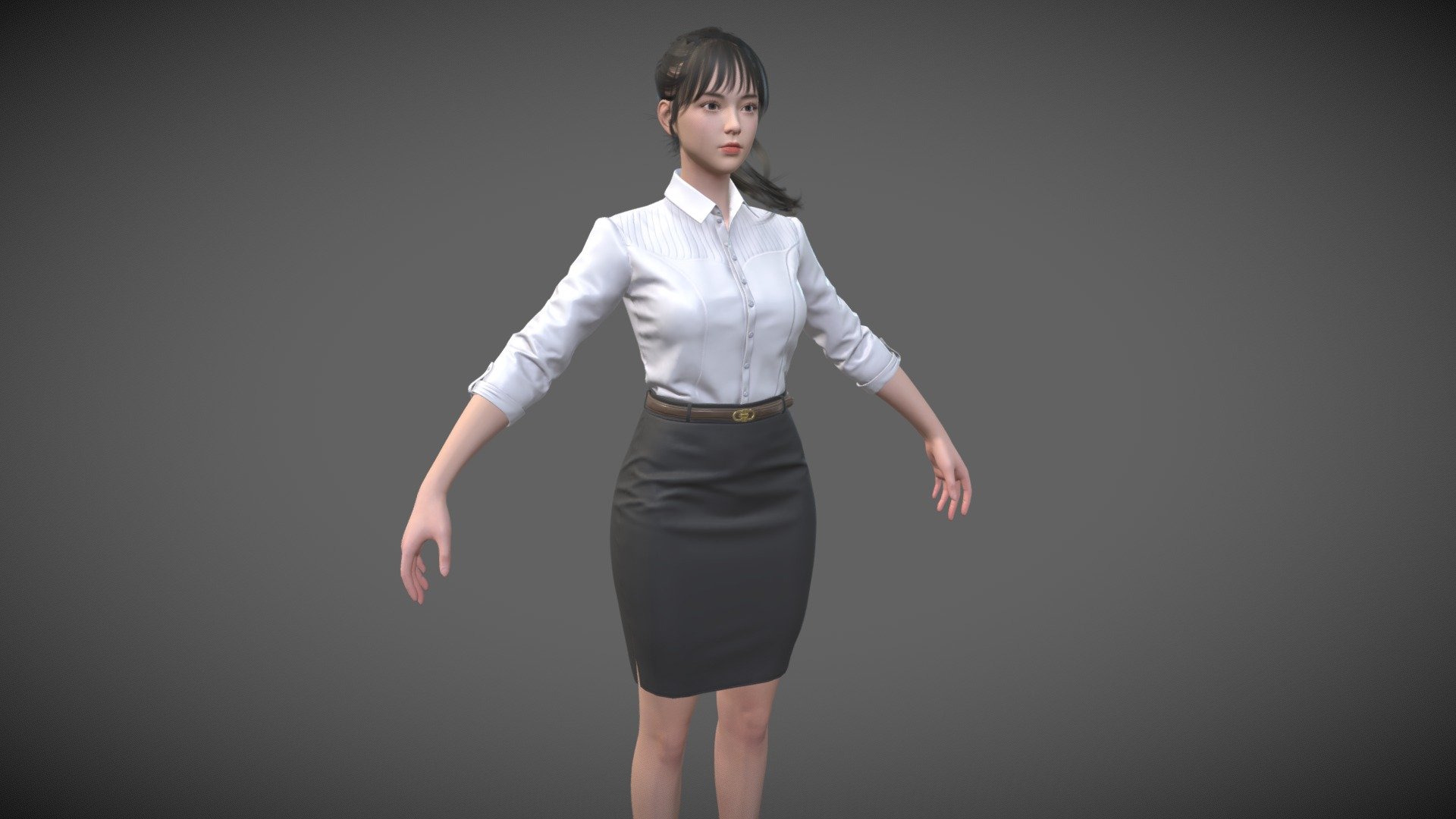 Female’s Bussiness suit office lady Game Assests