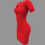 Heart Cutout Chest Mini Red Dress