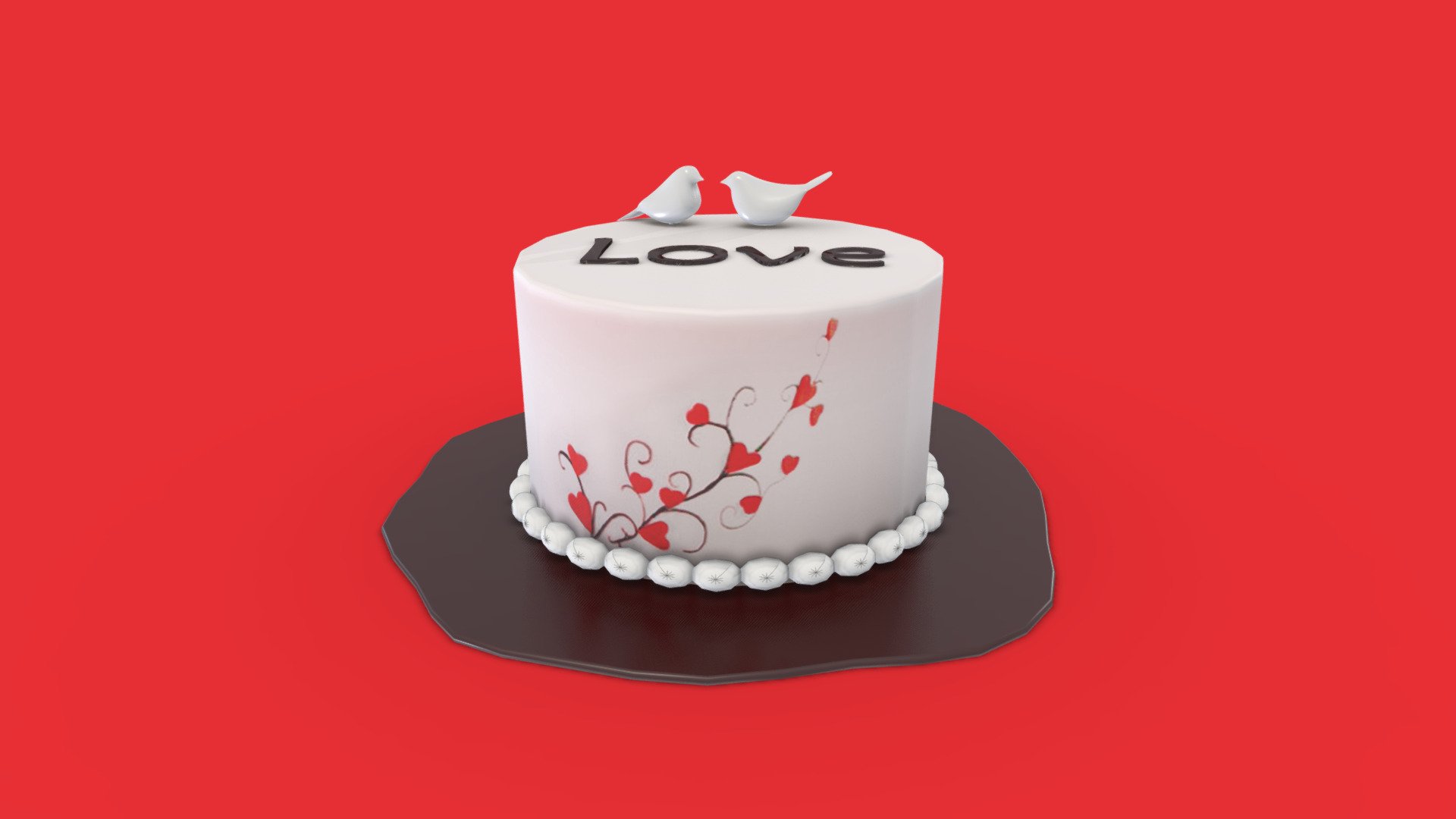 Love Cake With Birds
