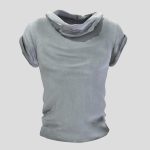 Men’s Cowl Hooded Gray Loose Tshirt