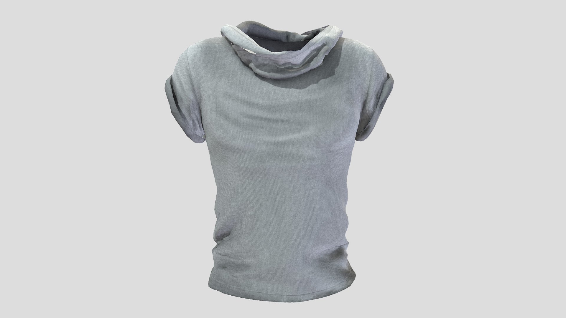 Men’s Cowl Hooded Gray Loose Tshirt