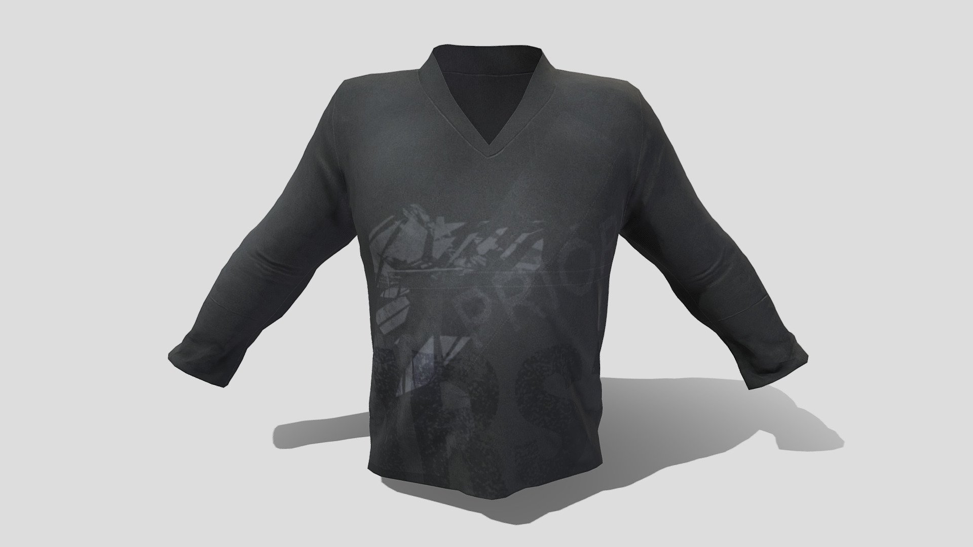 Men’s V Neck Long Sleeves Loose Tshirt