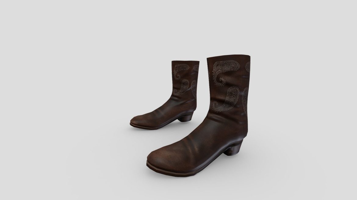 mens western boots 3d model