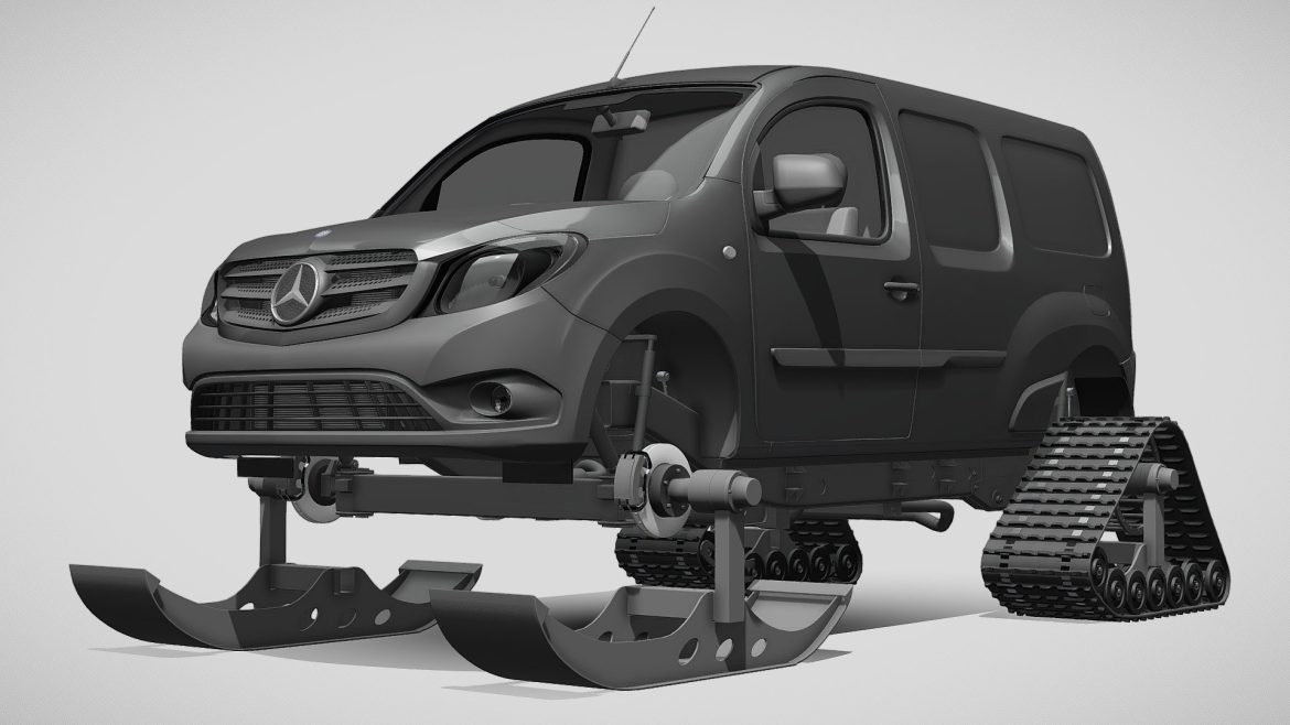mercedes benz citan van ski 2018 3d model