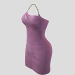 one shoulder interlaced chains strap mini dress 3d model