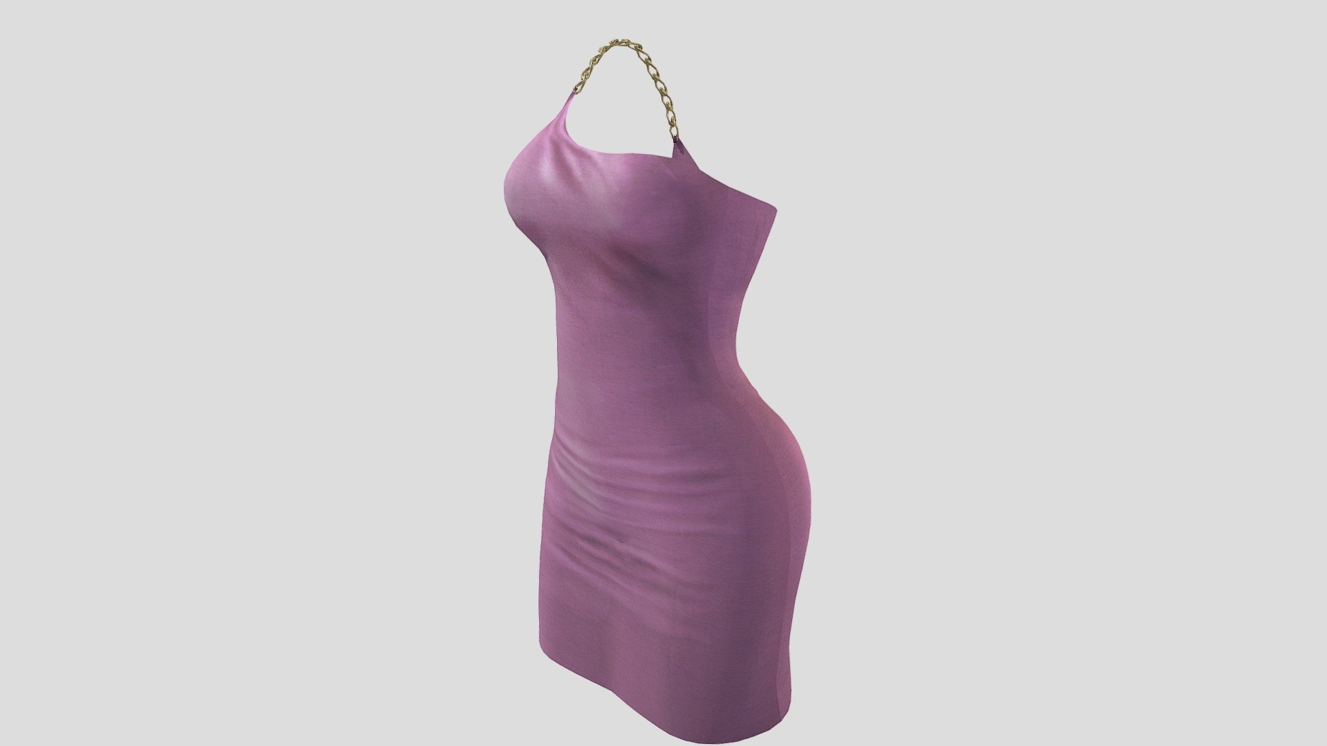 One Shoulder Interlaced Chains Strap Mini Dress