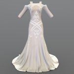 pallace couture wedding dress 3d model