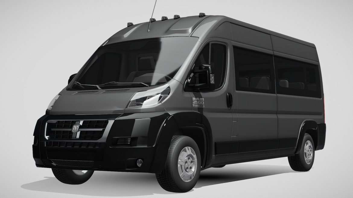 Ram Window Van 3d Model - Ram Promaster Window Van 2500 HR 159WB 2015 high-detail 3D model for professional visualization