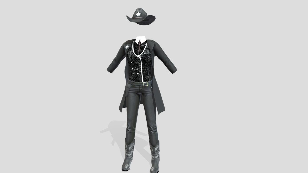 save female sheriff outfit 3d model