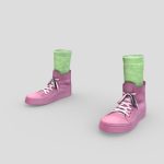Stylized Flat Female Shoes With Socks