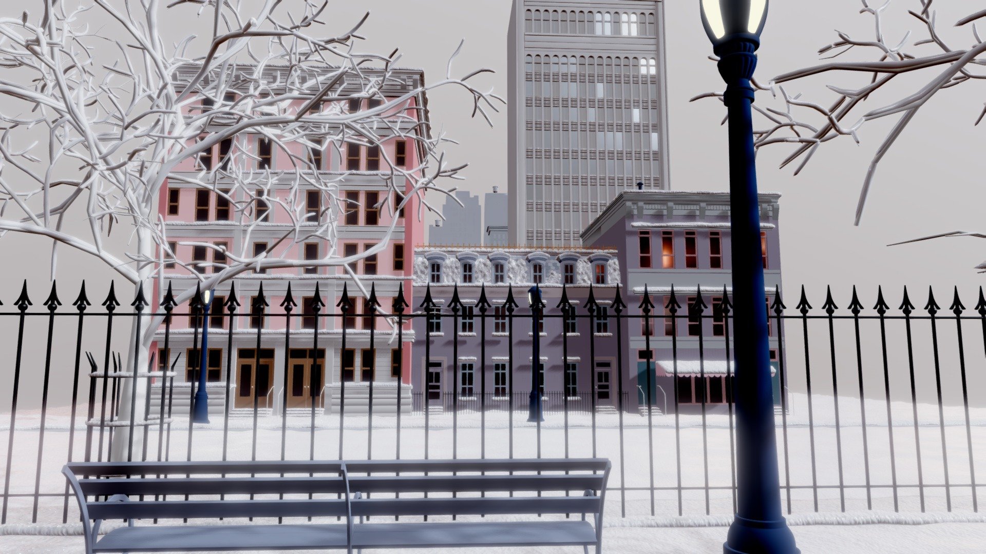 3D Street Day Snow