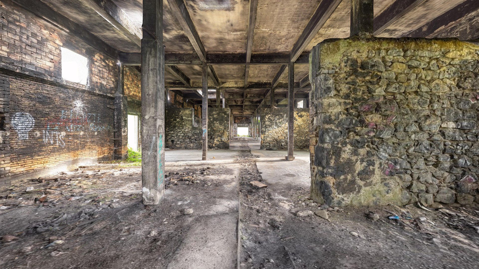 Abandoned warehouse 3d scan