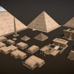 ancient egyptian pharaohs buildings 3d model