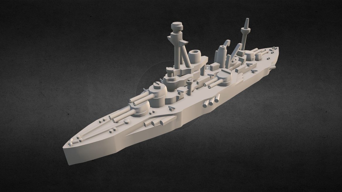 battleship coubert 1913 3d model