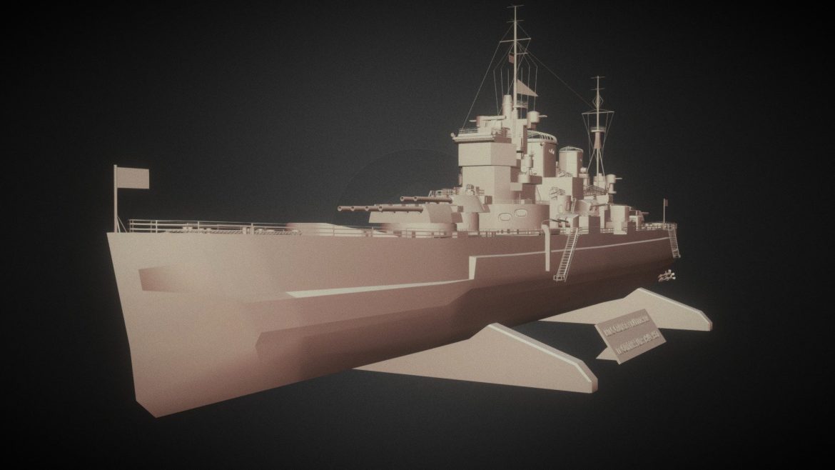 King V Battleship 3d Model - Highly detailed King George V battleship 3D model for historical renders.