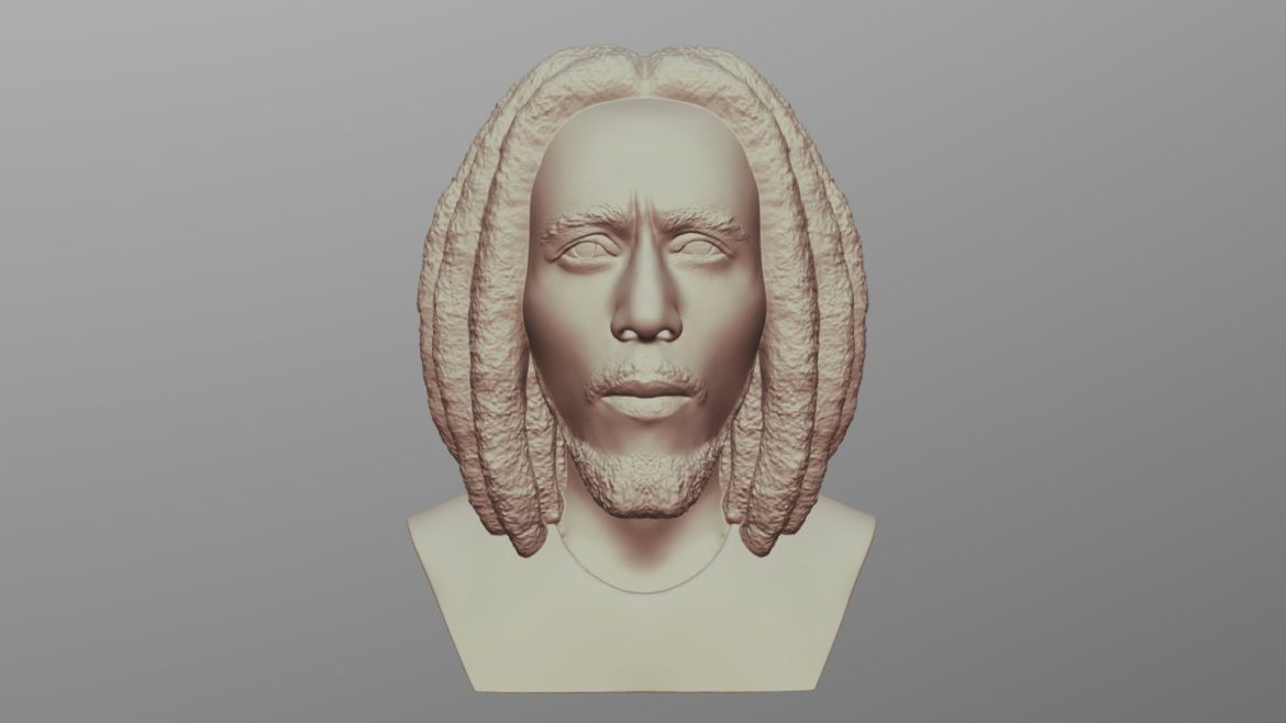 bob marley bust for 3d printing 3d model