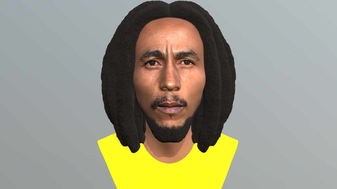 bob marley bust for full color 3d printing 3d model