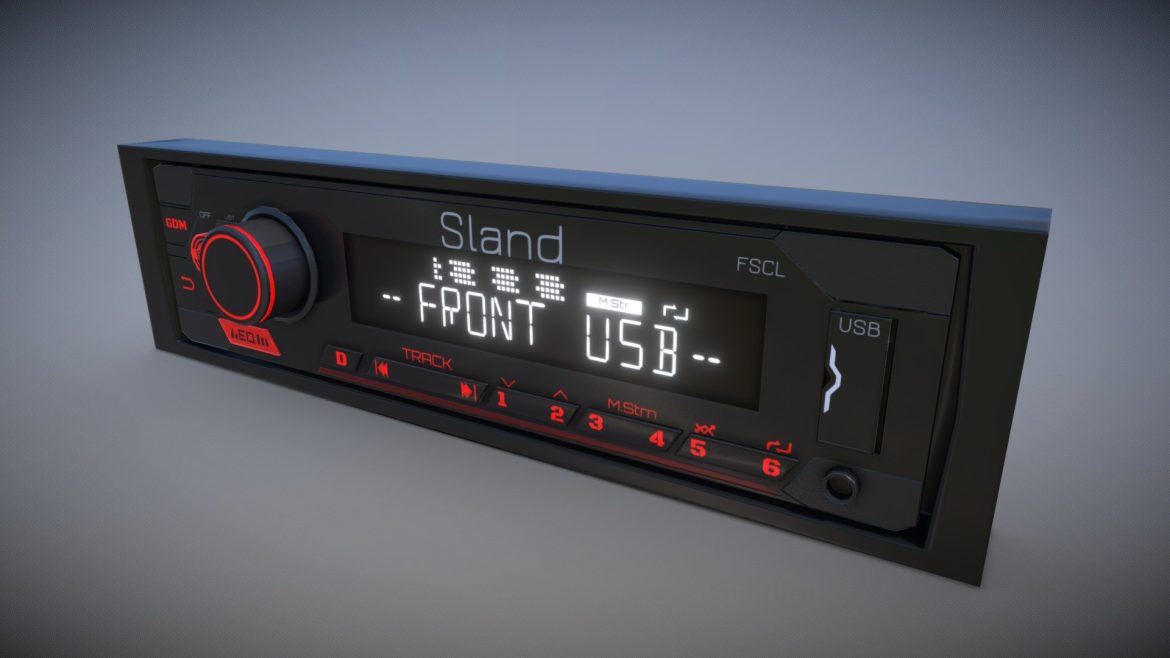 car radio low poly 3d model