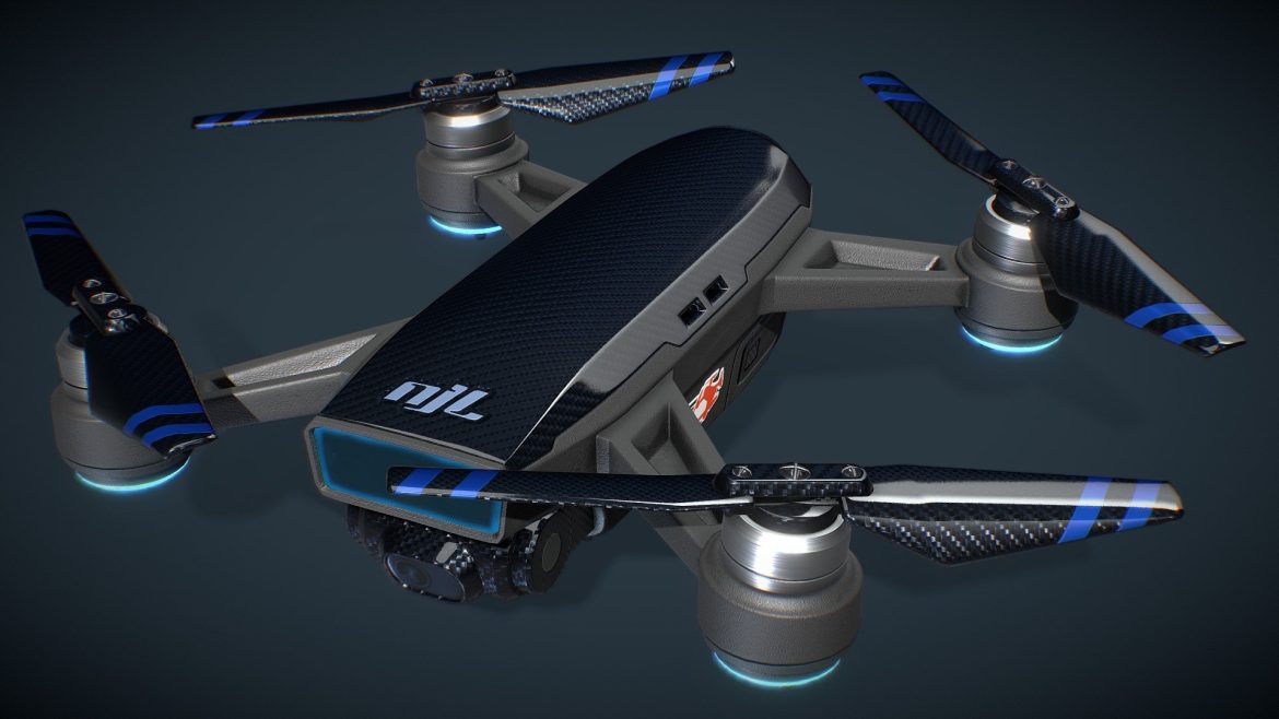 carbon fiber drone unmanned aerial vehicle 3d model