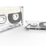 cassette tape transparent white 4 variants 3d model