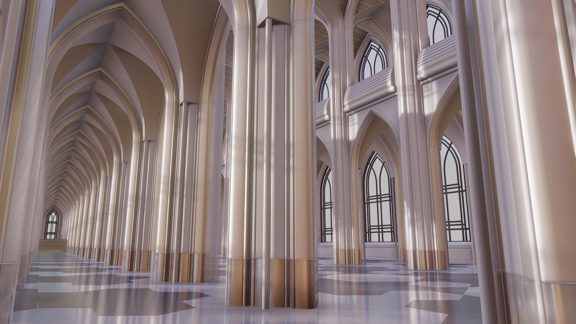 Cathedral Interior Futuristic