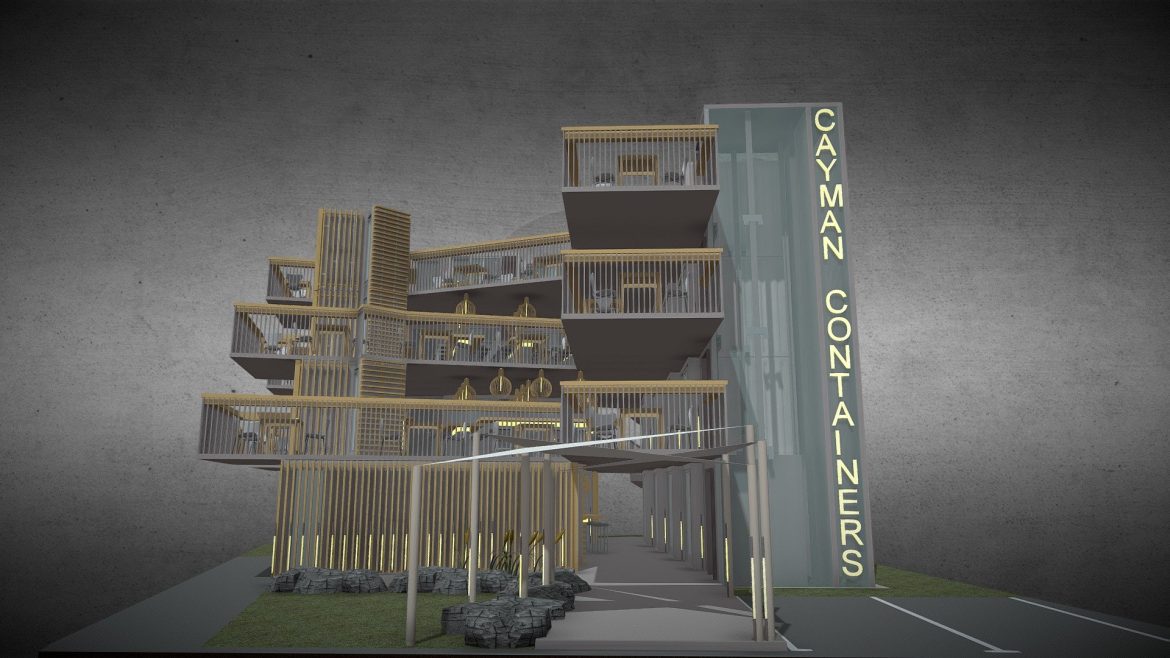 cayman containers shipping container building 3d model