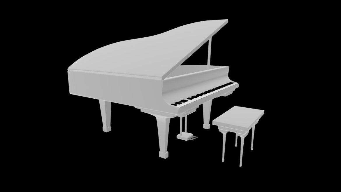 classic piano 3d model