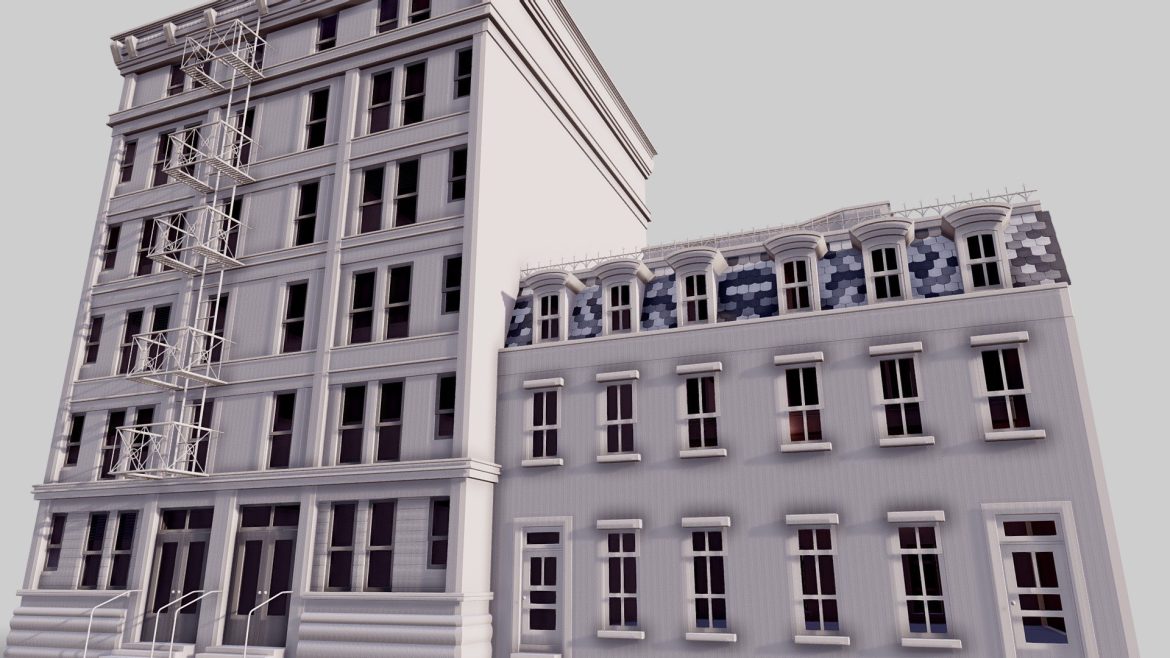 commercial building facade 02 3d model