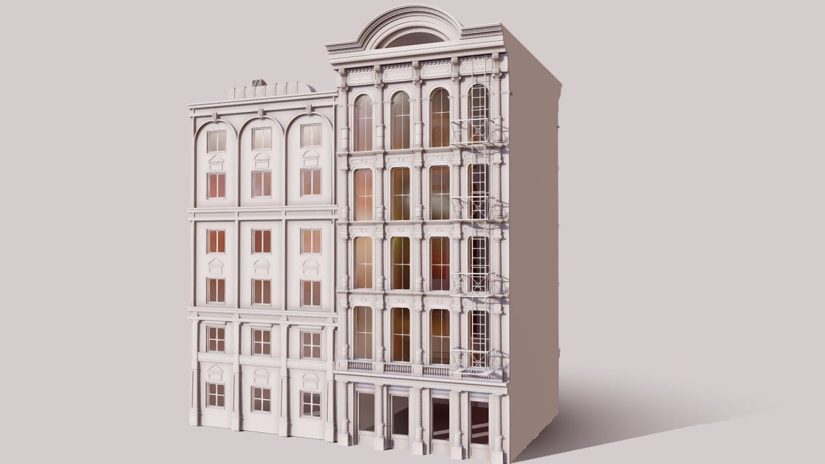 commercial building facade 03 3d model
