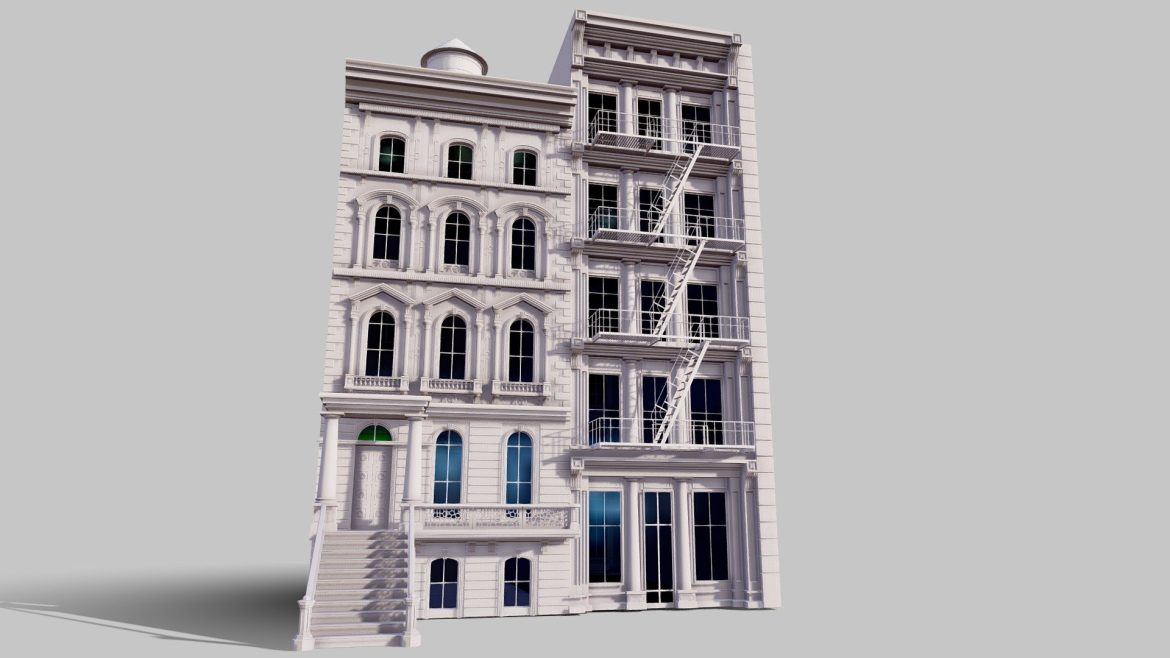 commercial building facade 04 3d model