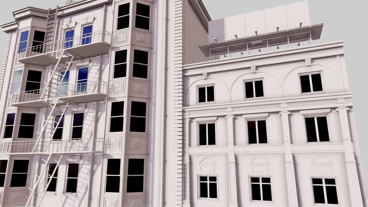 commercial building facade 05 3d model