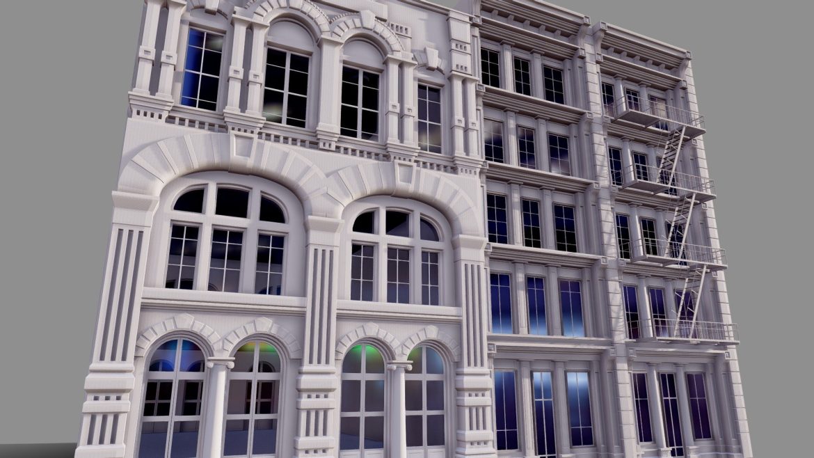 commercial building facade 06 3d model